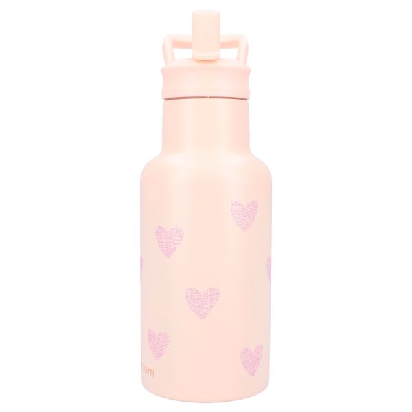Gourde enfant coeurs 350 ml rose