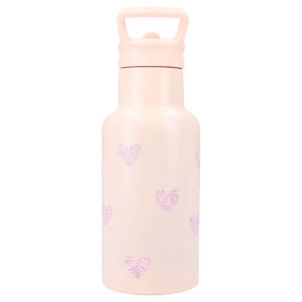 Gourde enfant coeurs 350 ml rose