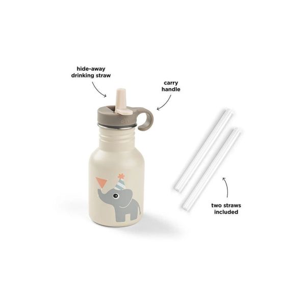 Gourde en inox avec paille Celebration 350 ml Sand