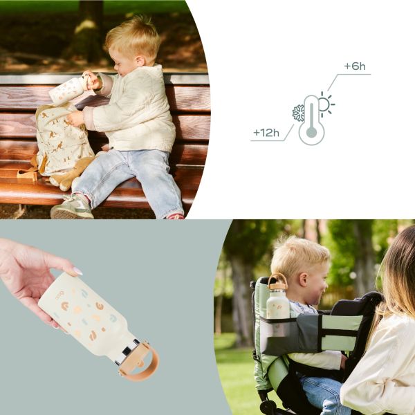 Gourde isotherme Little Explorer Ivoire 350 ml