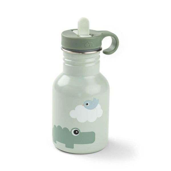 Gourde en inox avec paille Playground 350 ml Vert