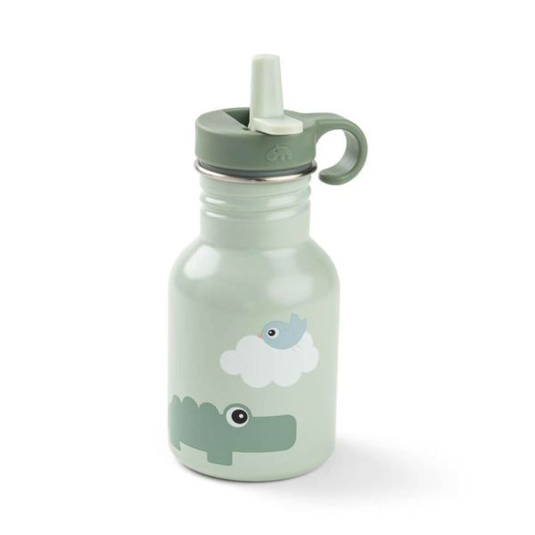 Gourde en inox avec paille Playground 350 ml Vert