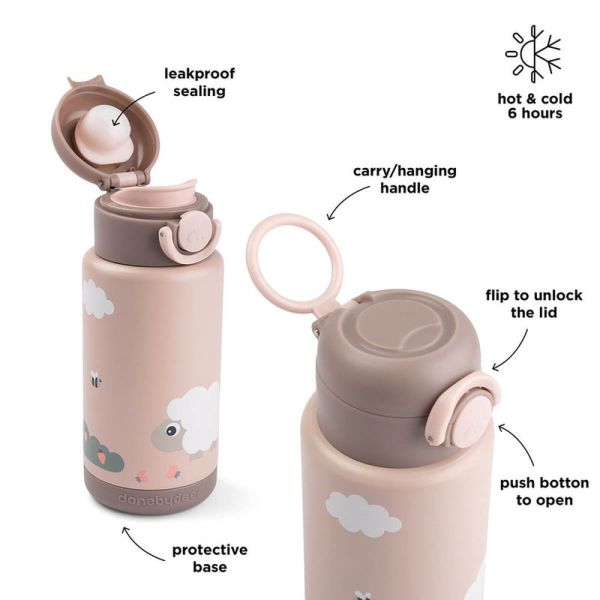 Gourde isotherme Tiny farm Rose