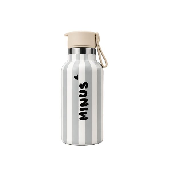 Gourde isotherme enfant avec paille Stripe bleu 350 ml