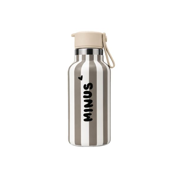 Gourde isotherme enfant avec paille Stripe kaki 350 ml
