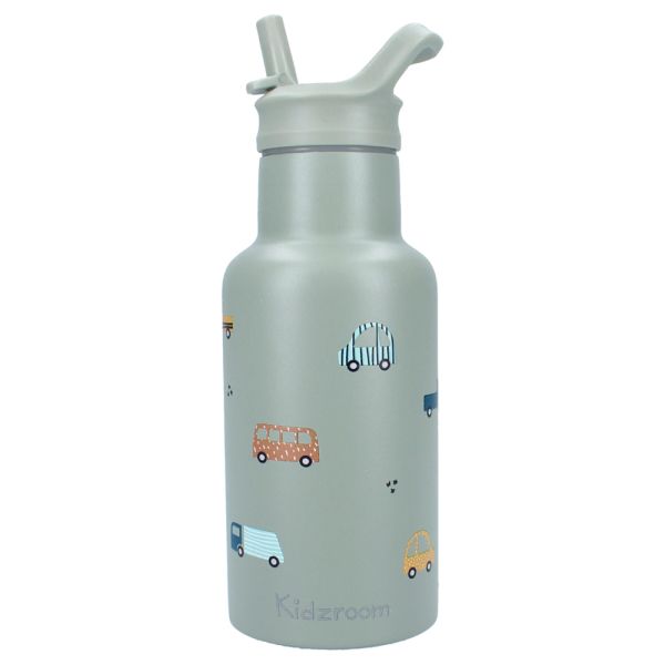 Gourde enfant véhicules 350 ml verte