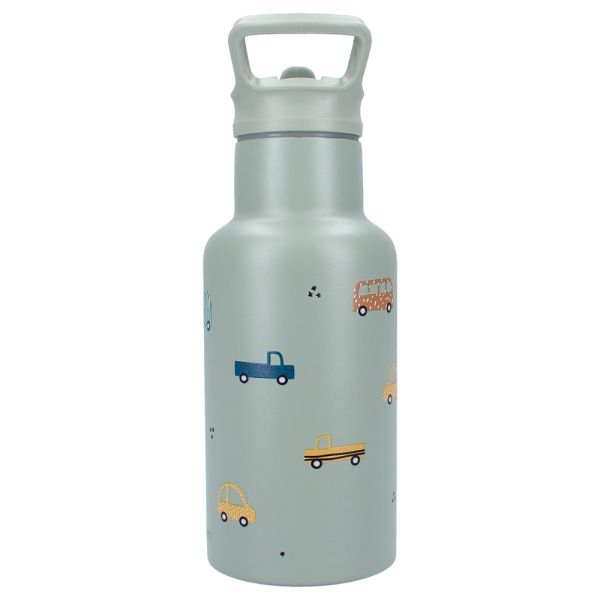 Gourde enfant véhicules 350 ml verte