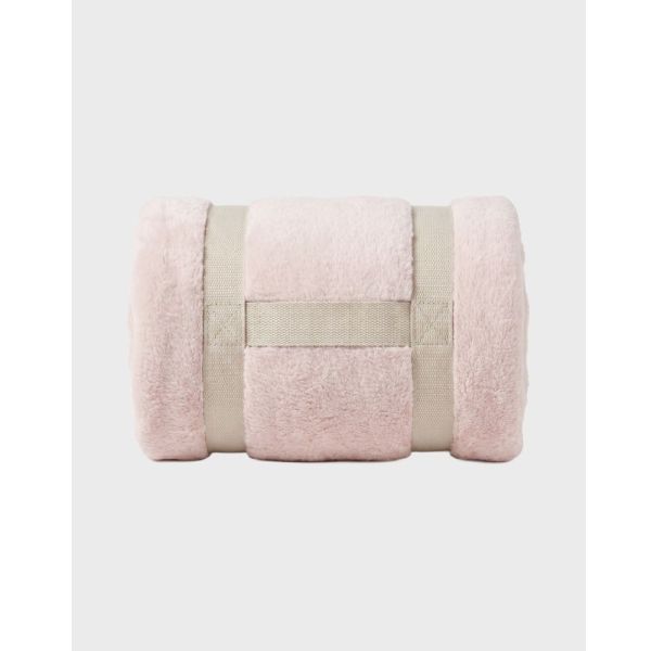 Couverture bébé 75 x 100 cm fausse fourrure Rose