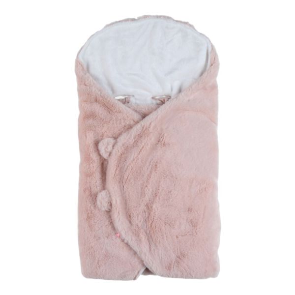 Couverture nomade en fausse fourrure Rose