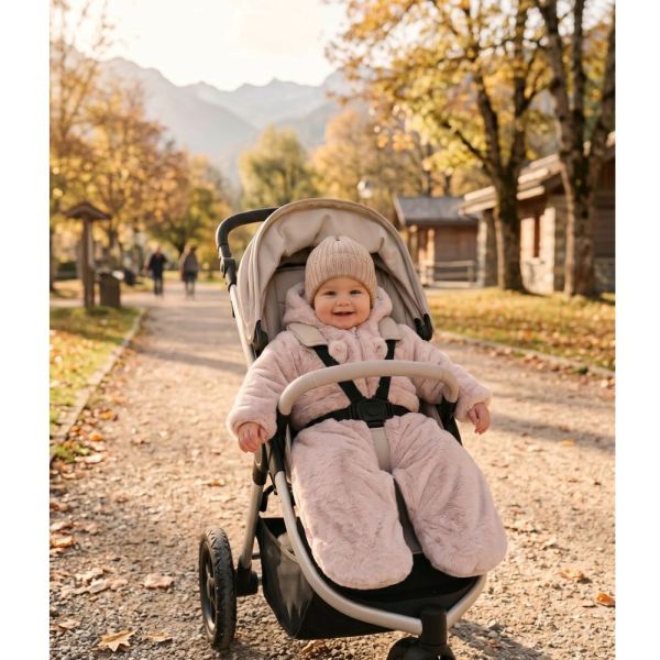 Gigoteuse bébé 100cm fausse fourrure Rose