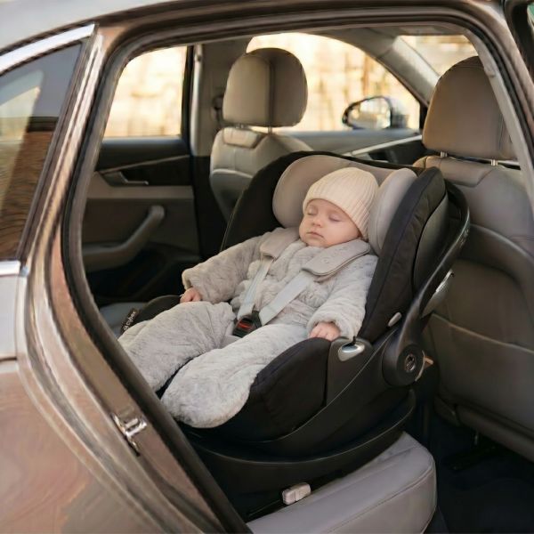 Gigoteuse bébé 70cm fausse fourrure gris