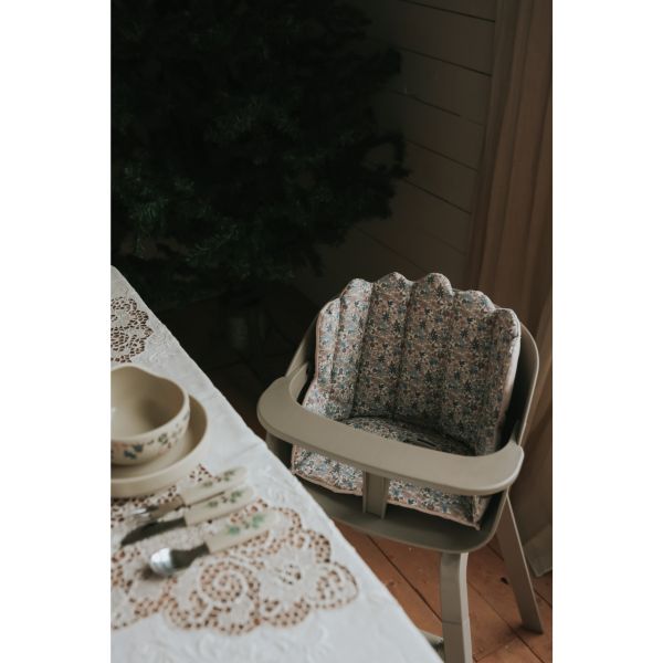 Coussin chaise haute réversible Grace Blue Garden