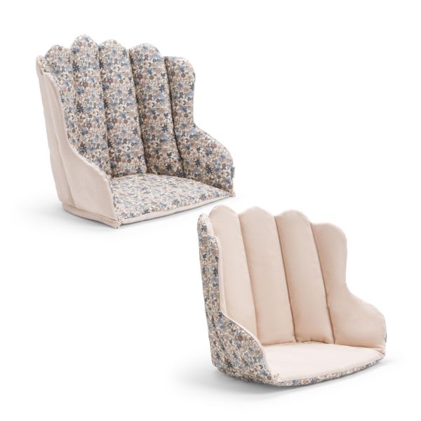 Coussin chaise haute réversible Grace Blue Garden