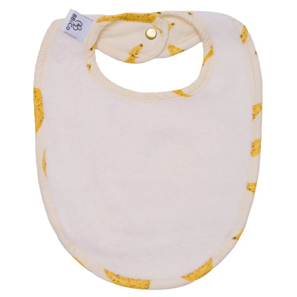 Grand bavoir bébé réversible toffee/ bananes