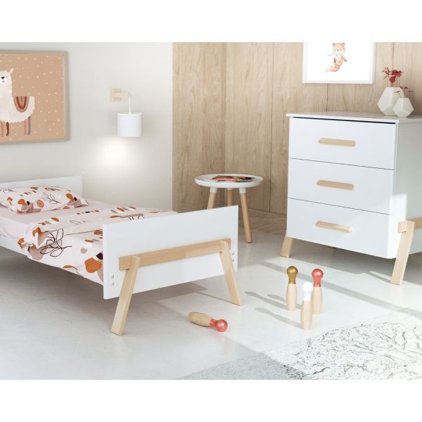 Chambre DUO Lit bébé évolutif 70x140 + Commode Canaille
