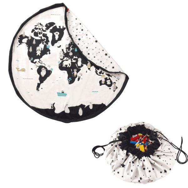 Grand sac à jouets / tapis de jeu 2 en 1 Noomad Original Carte du monde