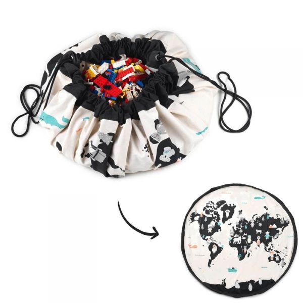 Grand sac à jouets / tapis de jeu 2 en 1 Noomad Original Carte du monde