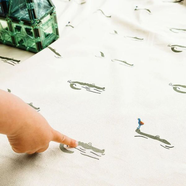 Grand sac à jouet / tapis de jeu 2 en 1 - Crocodile