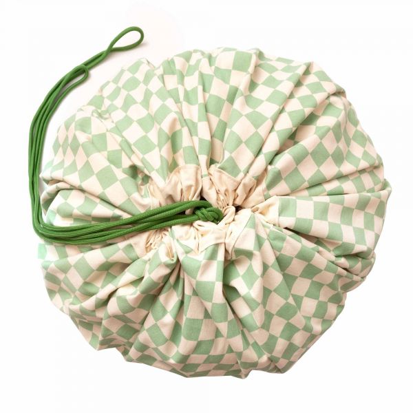 Grand sac à jouets / tapis de jeu 2 en 1 Vichy Green