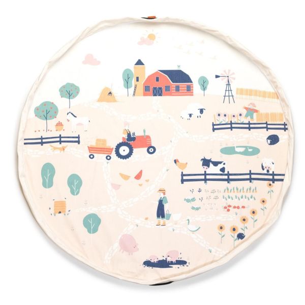 Grand sac à jouet / tapis de jeu 2 en 1 - Ferme