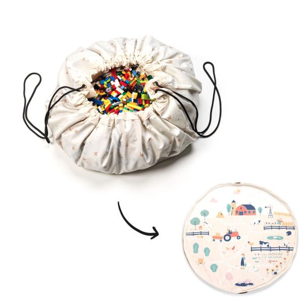 Grand sac à jouet / tapis de jeu 2 en 1 - Ferme