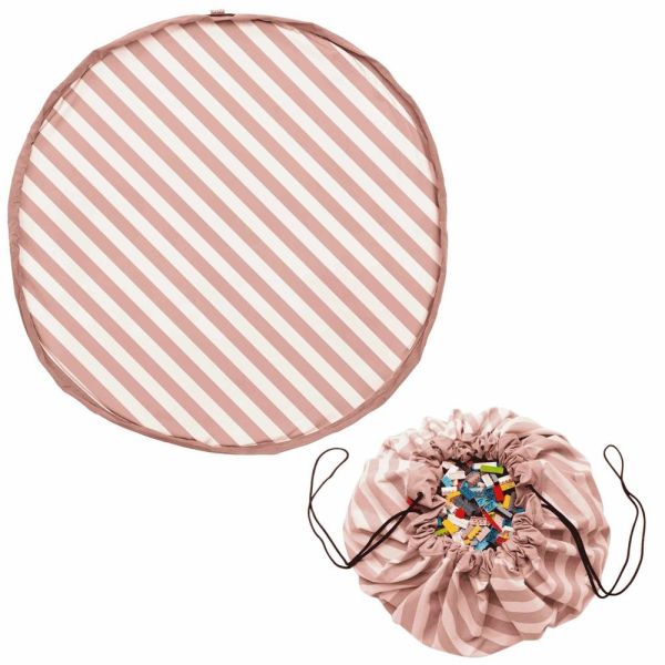 Grand sac à jouets / tapis de jeu 2 en 1 Stripes pink