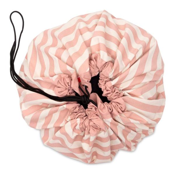 Grand sac à jouets / tapis de jeu 2 en 1 Stripes pink