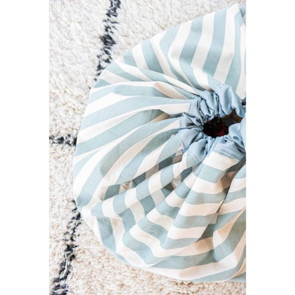 Grand sac à jouets / tapis de jeu 2 en 1 Stripes green