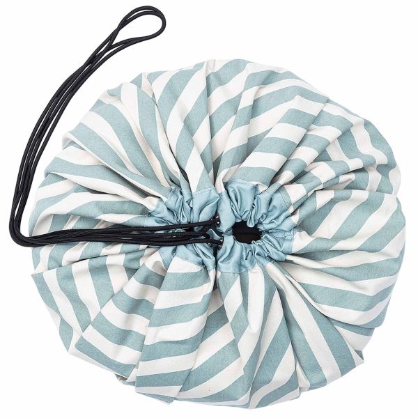 Grand sac à jouets / tapis de jeu 2 en 1 Stripes green