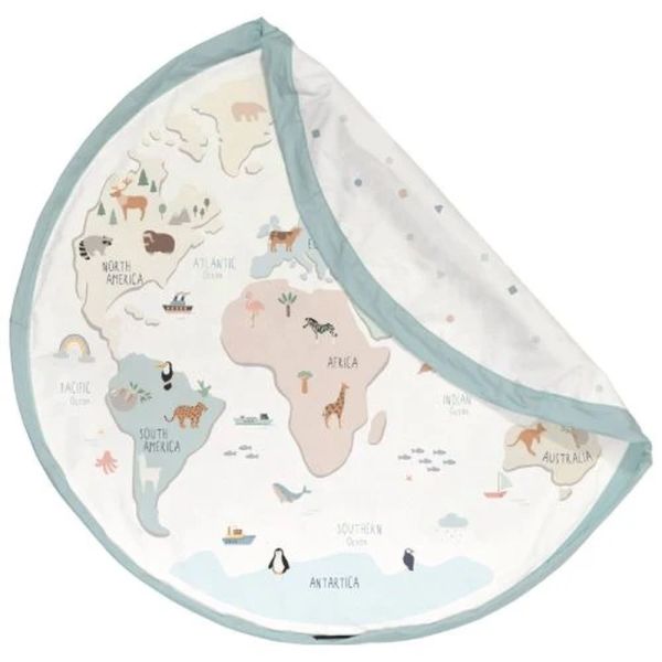 Grand sac à jouets / tapis de jeu 2 en 1 Worldmap colors