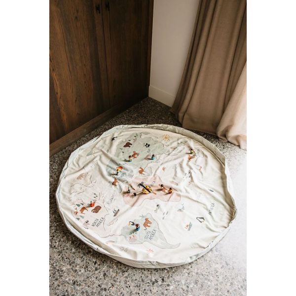 Grand sac à jouets / tapis de jeu 2 en 1 Worldmap colors