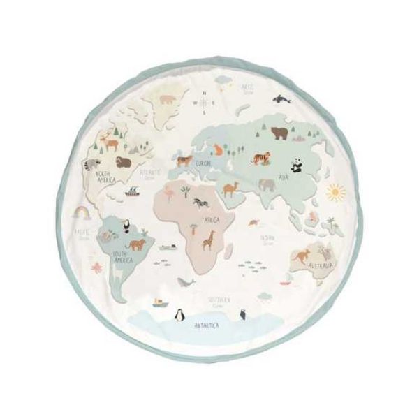 Grand sac à jouet / tapis de jeu 2 en 1 - Worldmap colors