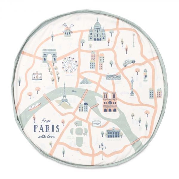 Grand sac à jouets / tapis de jeu 2 en 1 Paris map