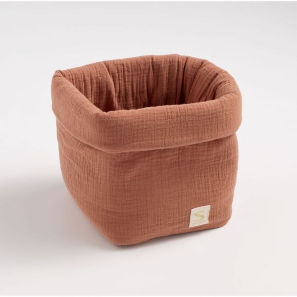 Panier de rangement uni terracotta