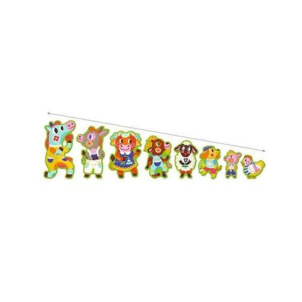 Lot de 8 puzzles de 2 pièces Grands & petits à la ferme