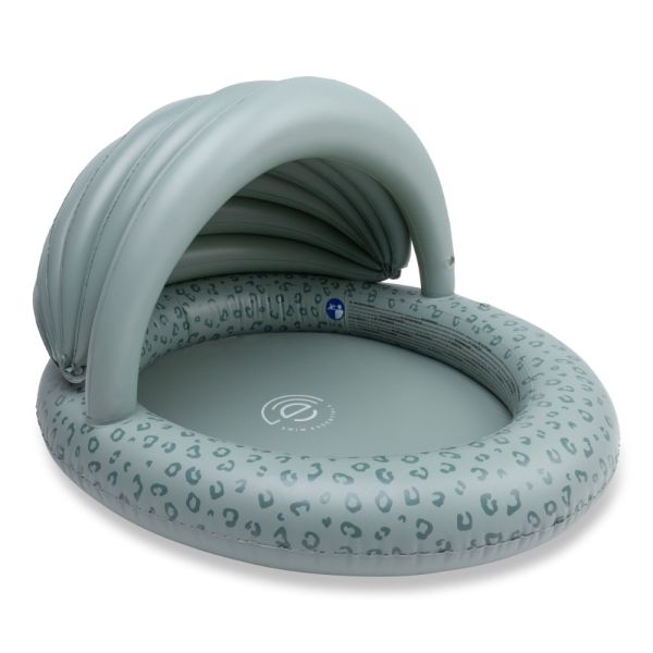 Piscine gonflable avec canopy léopard vert