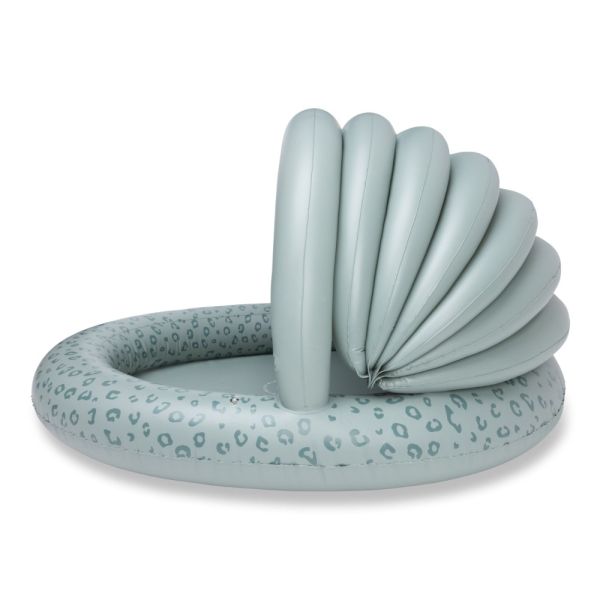 Piscine gonflable avec canopy léopard vert