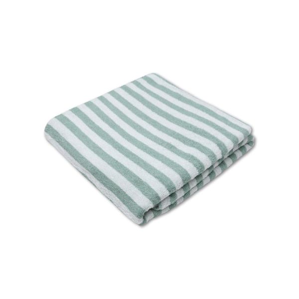 Serviette de plage coton 180 x 90 cm - Rayures vertes