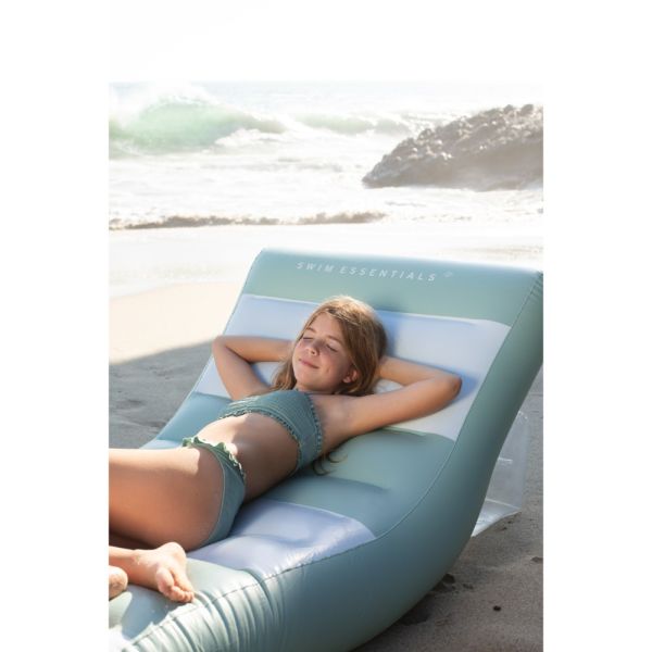 Matelas gonflable 180 cm - Rayure verte