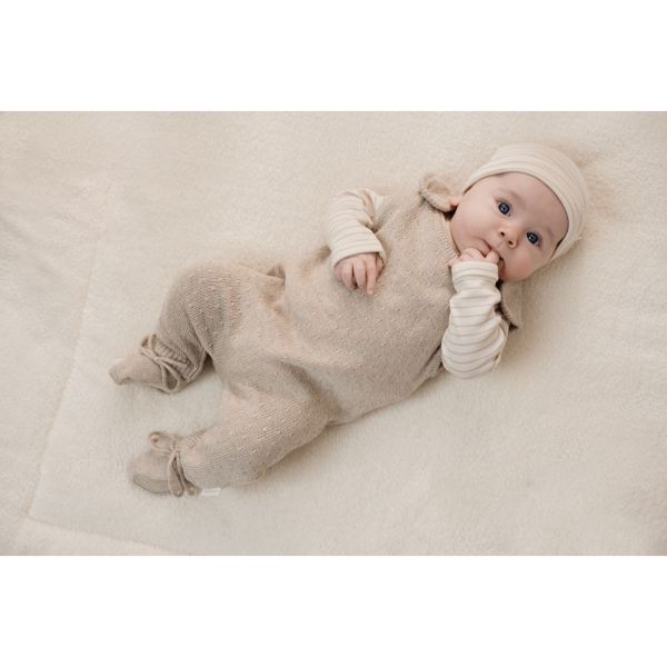 Grenouillère en tricot - Soft Beige - 0/1 mois