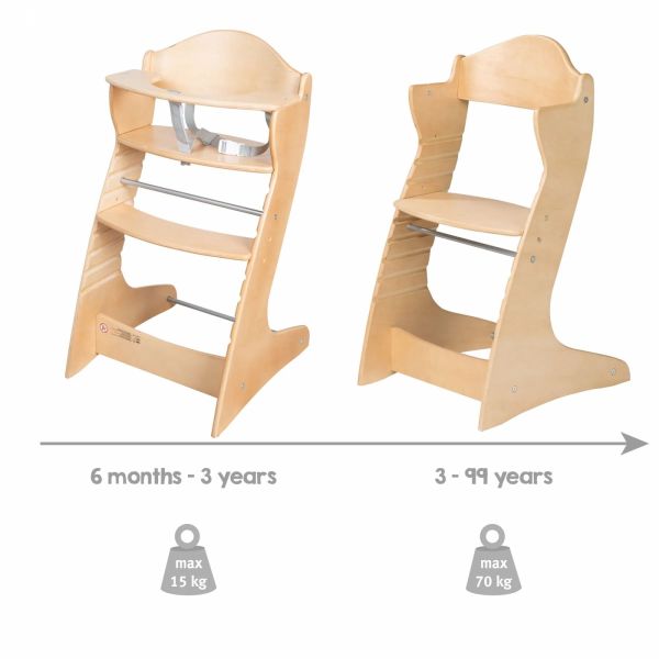 Chaise haute évolutive Chill Up bois naturel