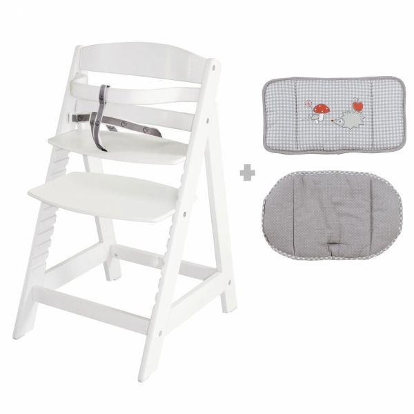 Chaise haute évolutive Sit Up lll  blanc avec coussin réducteur Adam et Eule