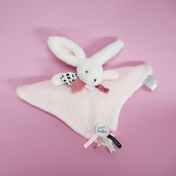 Doudou plat Happy blush rose