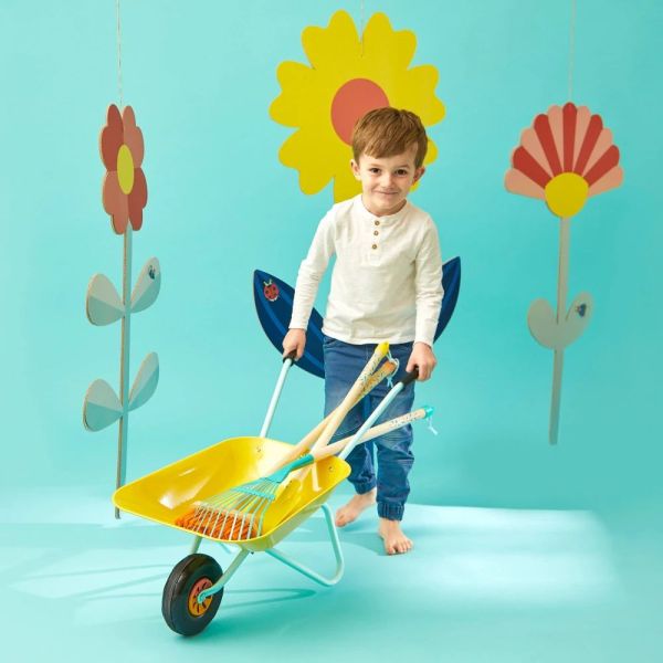 Brouette en métal pour enfant Happy Garden