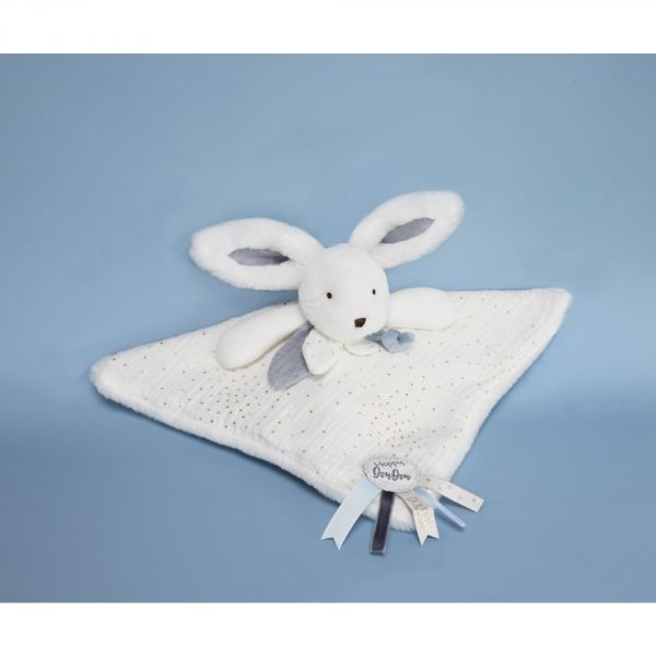 Doudou plat Happy glossy blanc