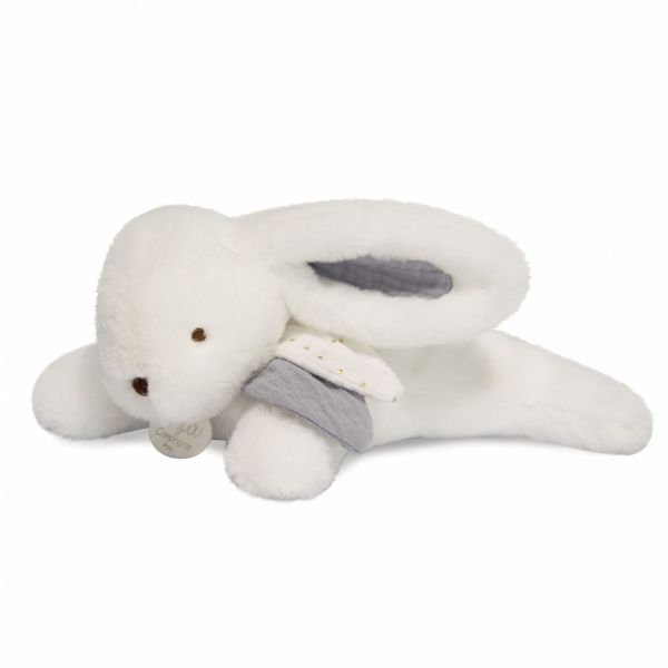 Doudou pantin Happy glossy blanc