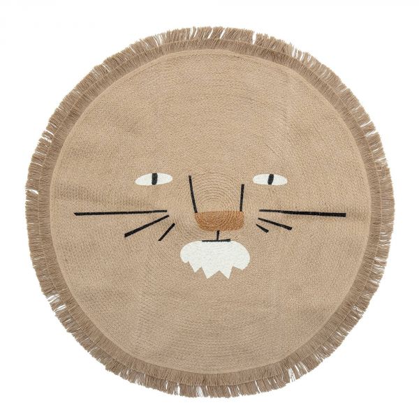 Tapis rond tête de lion