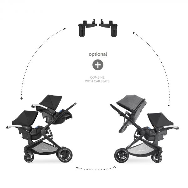 Adaptateurs siège auto pour poussette Atlantic Twin Black