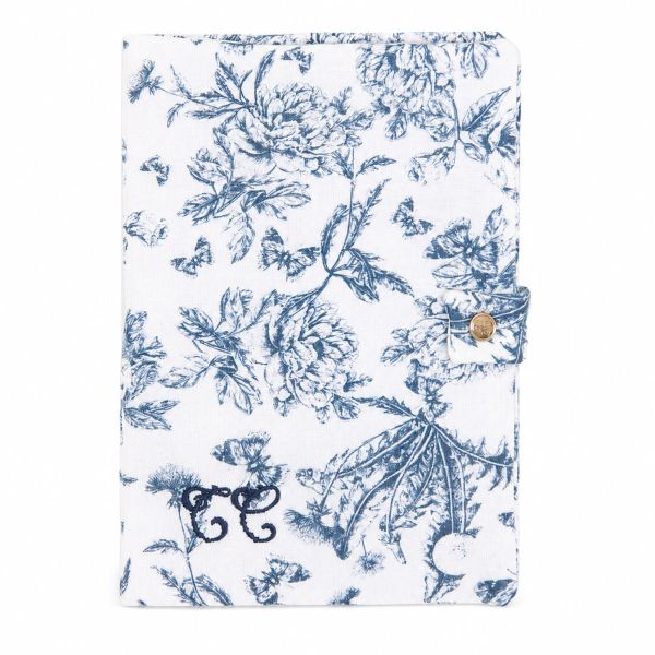 Protège carnet de santé en Toile de Jouy Bleu