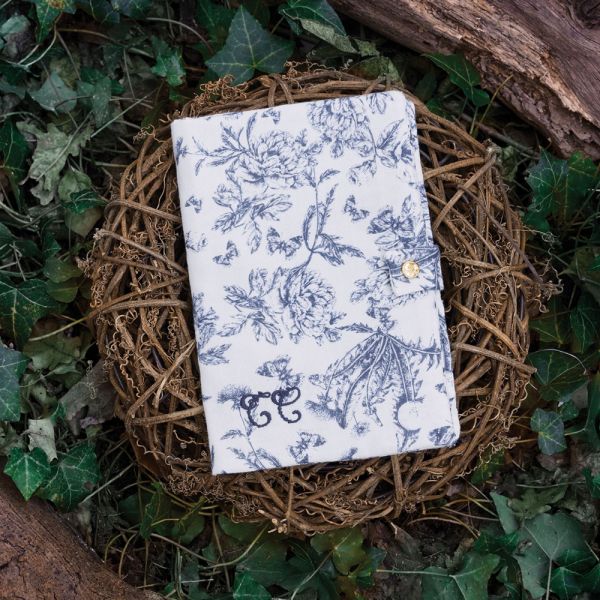 Protège carnet de santé en Toile de Jouy Bleu